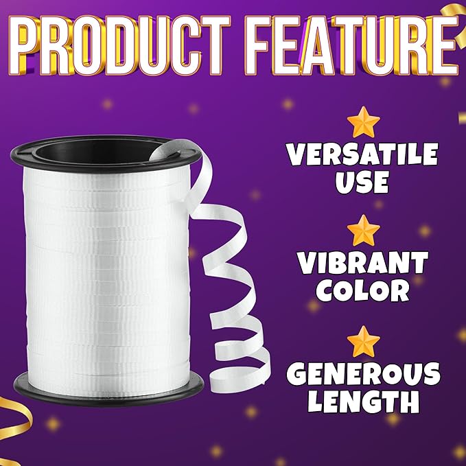 12-Rolls Curling Ribbon for Gift Wrapping - 3/16in x 125 Feet Per Roll - Curling Balloon String Ribbon Set for Presents, Bows, DIY Arts & Crafts, Wedding, Happy Birthday Decorations, Assorted Colors