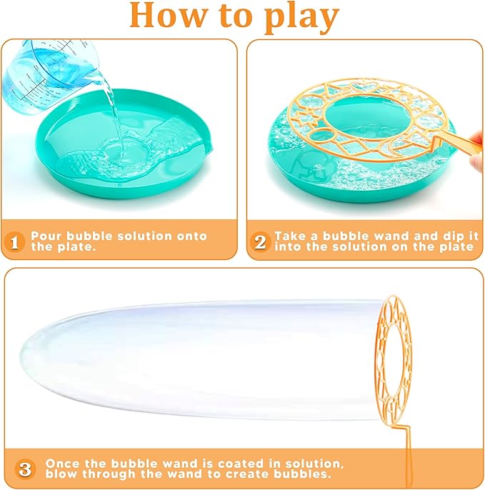 JOYIN 29 Pcs Big Bubble Wands Set, Giant Bubble Wand Bulk with Tray for Kids Outside Blowing, Toys for Summer Easter Party Favor Birthday Toddlers