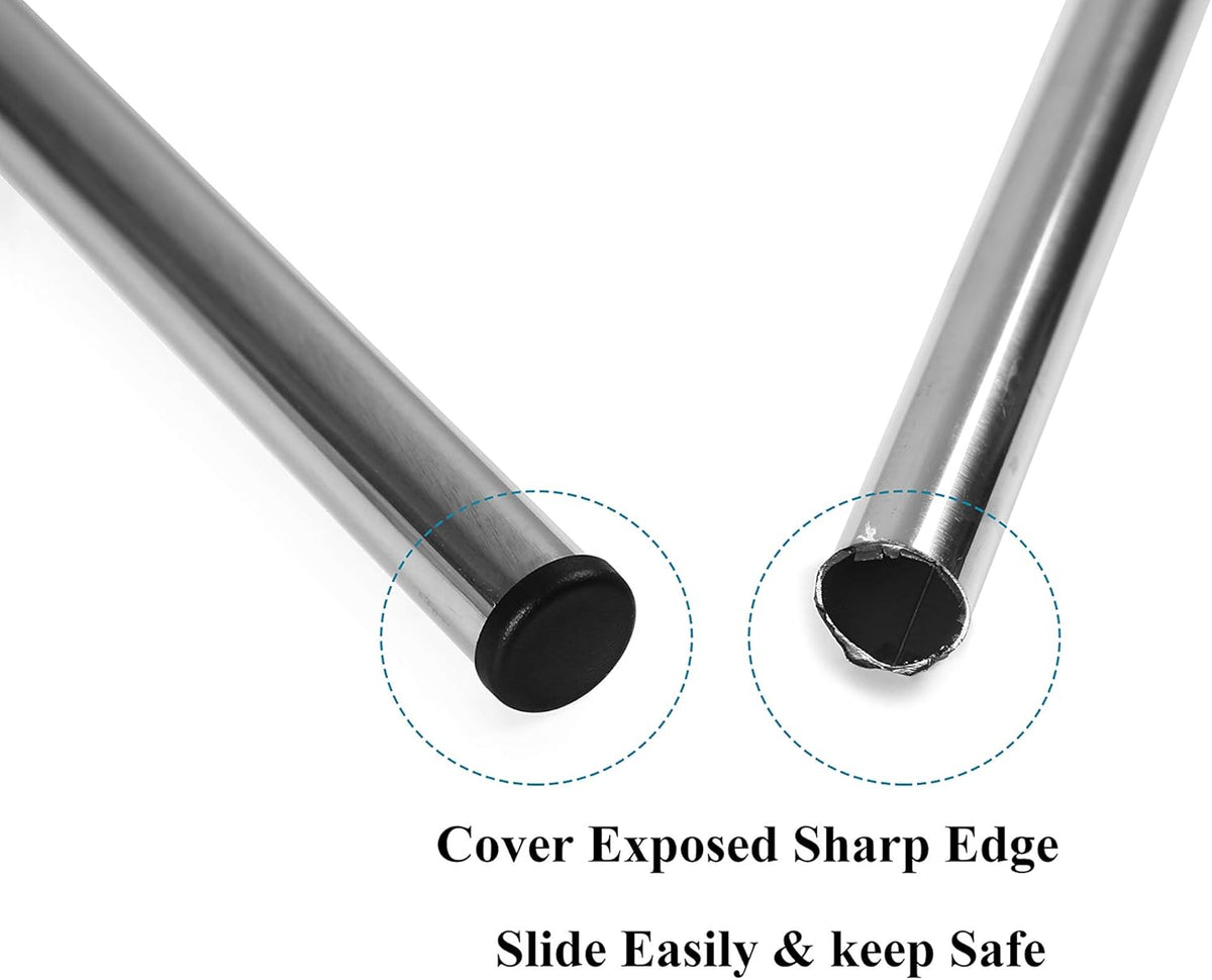 Furnigear Plastic Plugs Tubing End Caps Chair End Caps 1 3/16" Outside Bottom Round Tubing Caps Round Furniture Sliders Glides Black (Fit 1.1-1.13" Tube Inner Diameter, 24pack)