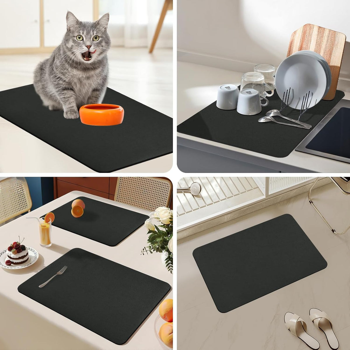 Bloss Coffee Mat 24"x16", Dish Drying Mat for Multiple Usage, Mat for Coffee Bar, Kitchen Counter Mat