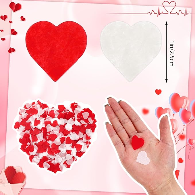Whaline 6000 Pieces Valentine's Day Paper Confetti Red Heart Tissue Confetti Party Table Decorations for Balloon, Wedding, Holiday, Birthday