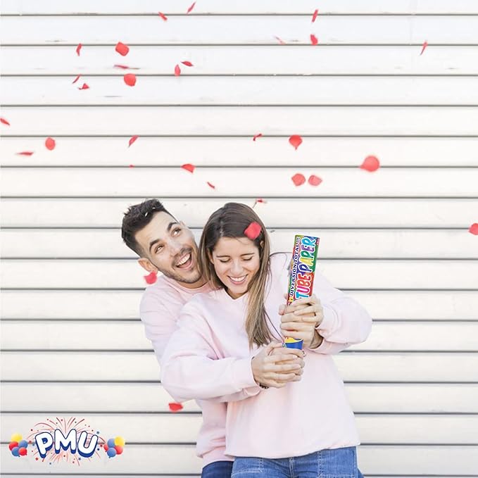 PMU Cannons Party Poppers - Confetti Blaster for Drive-by Birthdays-Celebrations, Graduation, Wedding, Christmas, New Year’s Eve - Party Poppers Confetti Shooters - 12 inch, Pkg/3