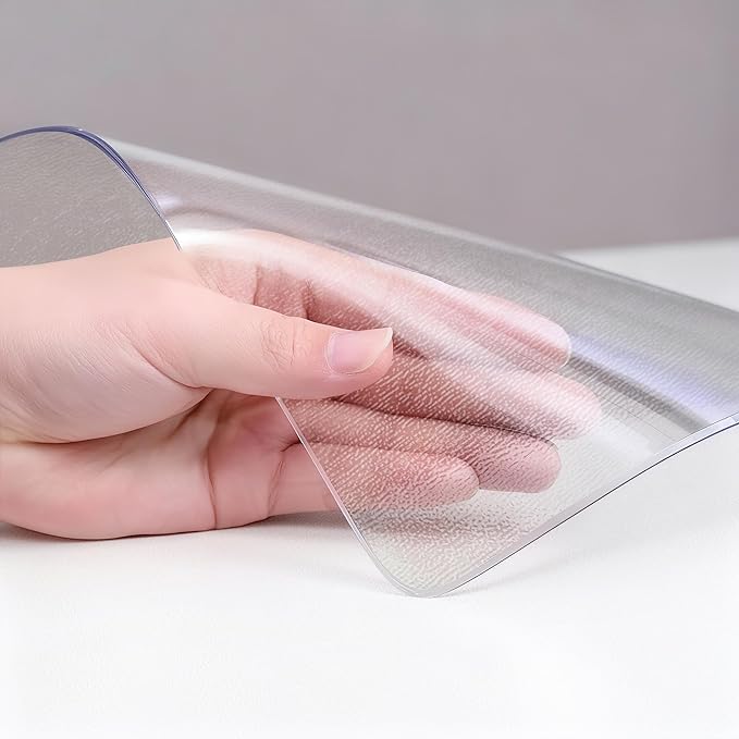 Frosted Table Protector 30 x 48 Inch, 1.4mm Thick Waterproof PVC Plastic Table Cover, Durable Table Pad for Dining Room, Kitchen, Writing Desk, and Coffee Tables
