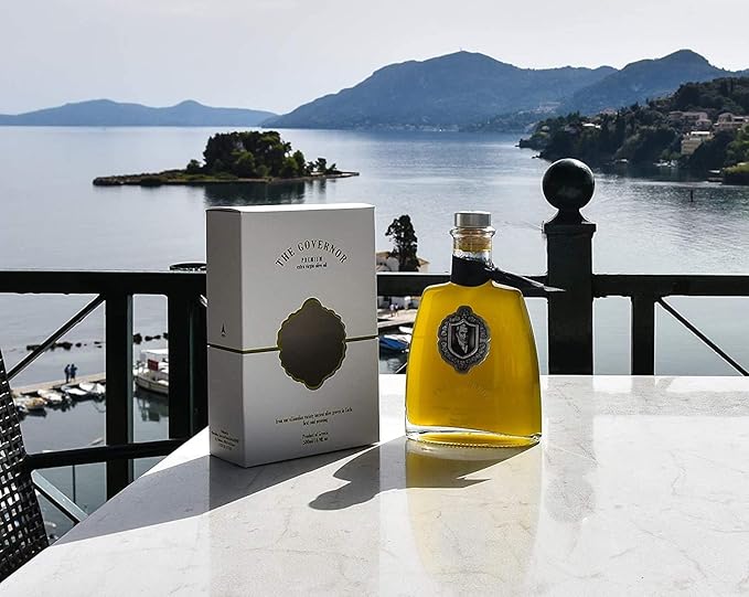 The Governor Premium Extra Virgin Olive Oil - Unfiltered, Cold-Pressed, Single Origin Lianolia - Peppery, Robust, Floral, Fruity Notes