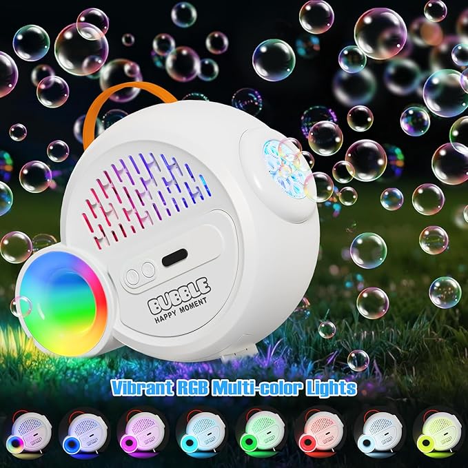 Bubble Machine for Kids Toddlers, Automatic Bubble Blower with RGB Light, 4000+ Bubbles/Min Bubble Maker with 10 Refill Packs, Easter Christmas Birthday Party Gifts for 3 4 5 6 7 8 Year Old Boy Girl