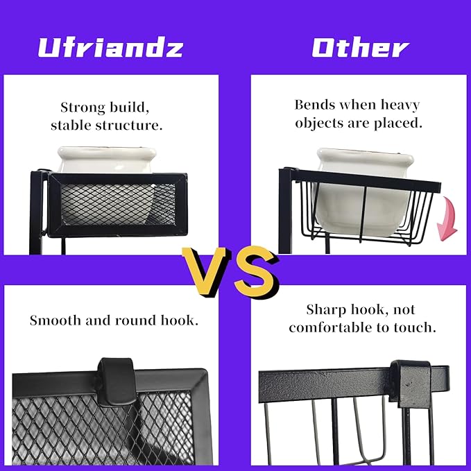 2 Pack Under Bathroom Sink Organizers and Storage 2-Tier Metal Pull Out Cabinet Organizer with Sliding Out Drawers Space Saving Undersink Slide Out Shelves for Kitchen Pantry, Black