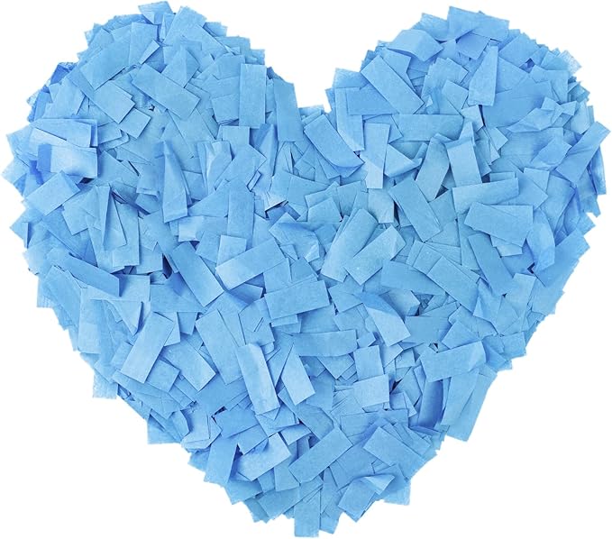 1.2LBS Confetti,Pale Sky Blue Biodegradable Confetti - Rectangular Fluttering Tissue Paper Confetti for Gender Reveal and Launcher use – Parties, Concerts and Weddings for Events