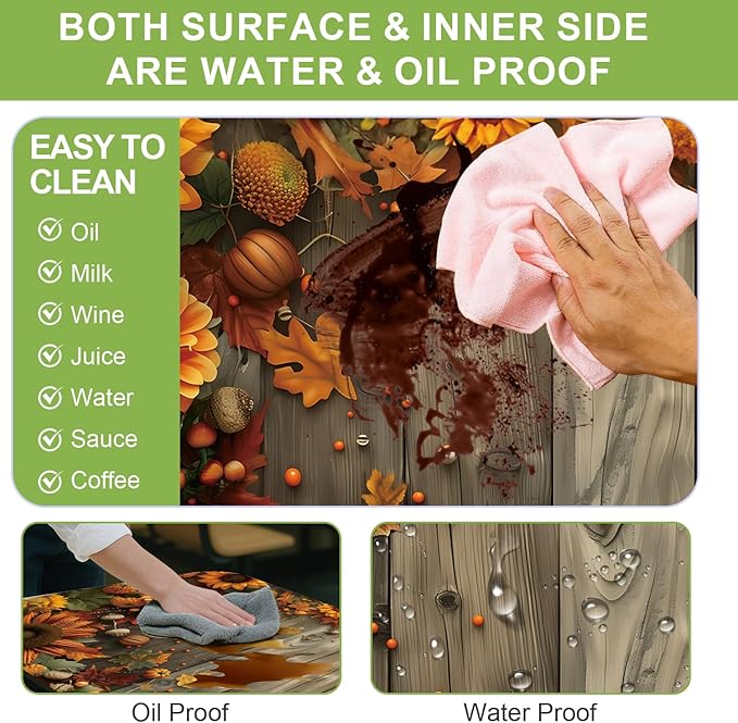 ANNA QUEEN 6FT Sunflower Picnic Table Cover Set 3PCS 72"x30", Waterproof Outdoor Bench and Tablecloth Furniture Protection for Camping Beach BBQ Patio Backyard (Sunflower Farm)