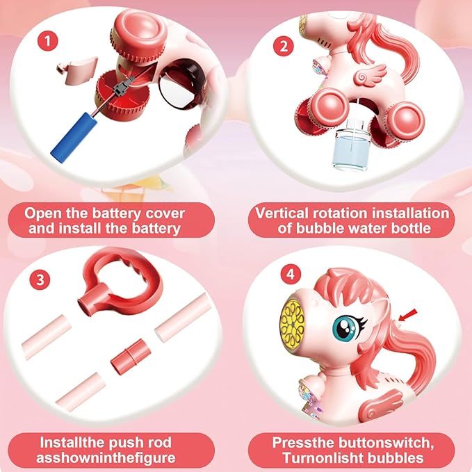 Chridark Bubble Lawn Mower for Kids Toys Age 3 4 5 Year Old: Unicorn Bubble Machine for Toddlers 1-3, Backyard, Travel, Party, Outdoor Toddler Toys, Birthday Gifts for Toddler Girls