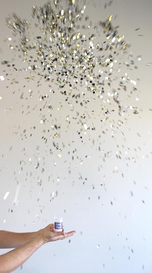 48 Pack - CleverDelights Shiny Confetti Poppers - Metallic Gold Silver and Black Colors - Wedding New Years Holiday Birthday Party Confetti