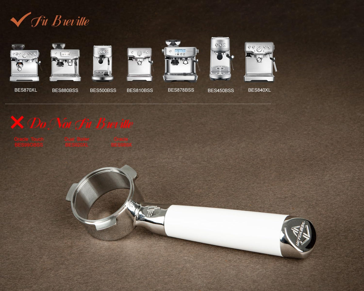 54mm Bottomless Portafilter Set – Includes Precision Filter Basket, Puck Screen & Stand – Compatible with Breville Barista Express