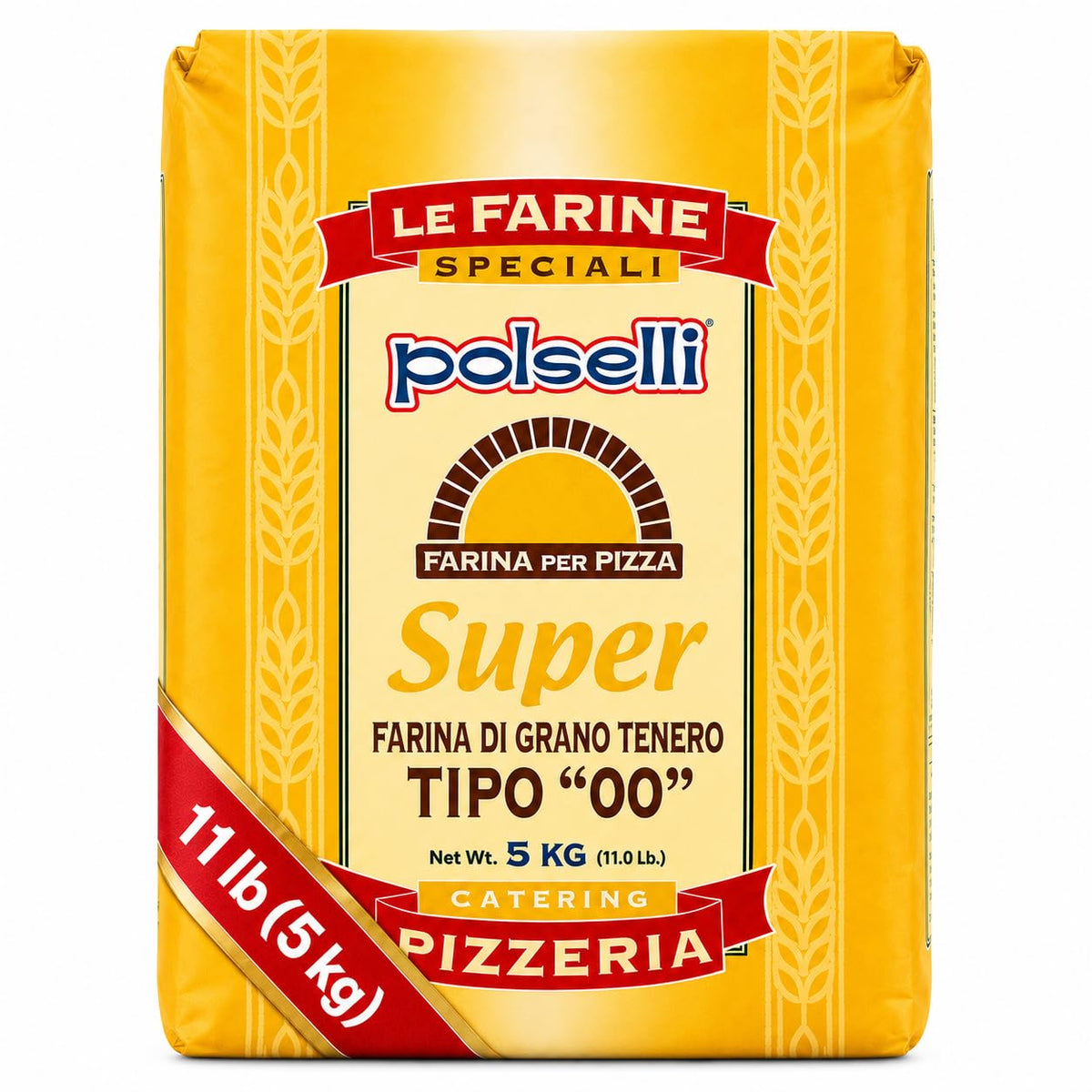 POLSELLI Super, Type 00, Double Zero, Roman Style Pizza Flour, 5 kg (11 lb)
