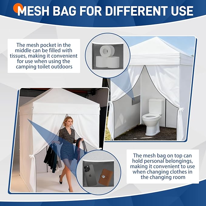 VINGLI 5x5 Pop Up Canopy Tent with Sidewalls, Outdoor Gazebo Canopy Tent, Patio Event Tents Outdoor Event Shelter for Parties (White)