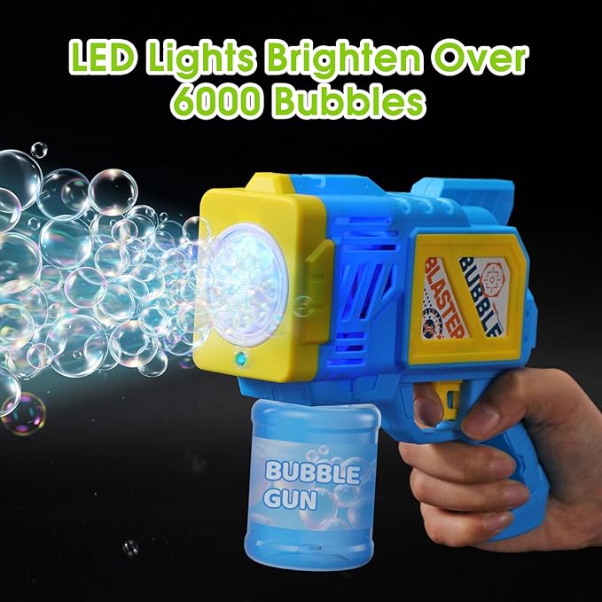 2 Pack Bubble Gun for Kids: Bubble Guns for Kids 4-8| Bubble Machine Gun for Toddlers| Easter Basket Stuffers| Bubble Blaster with Refill Solution| Gifts for Wedding Easter Party Favor