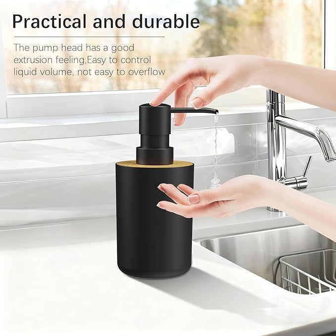 Soap Dispenser for Bathroom and Kitchen, 12oz Modern Minimalist Style Plastic matte white Empty Lotion Dispenser with Refillable Pump,Liquid Bottle for Hand Soap, Dish Soap,College Dorm Use