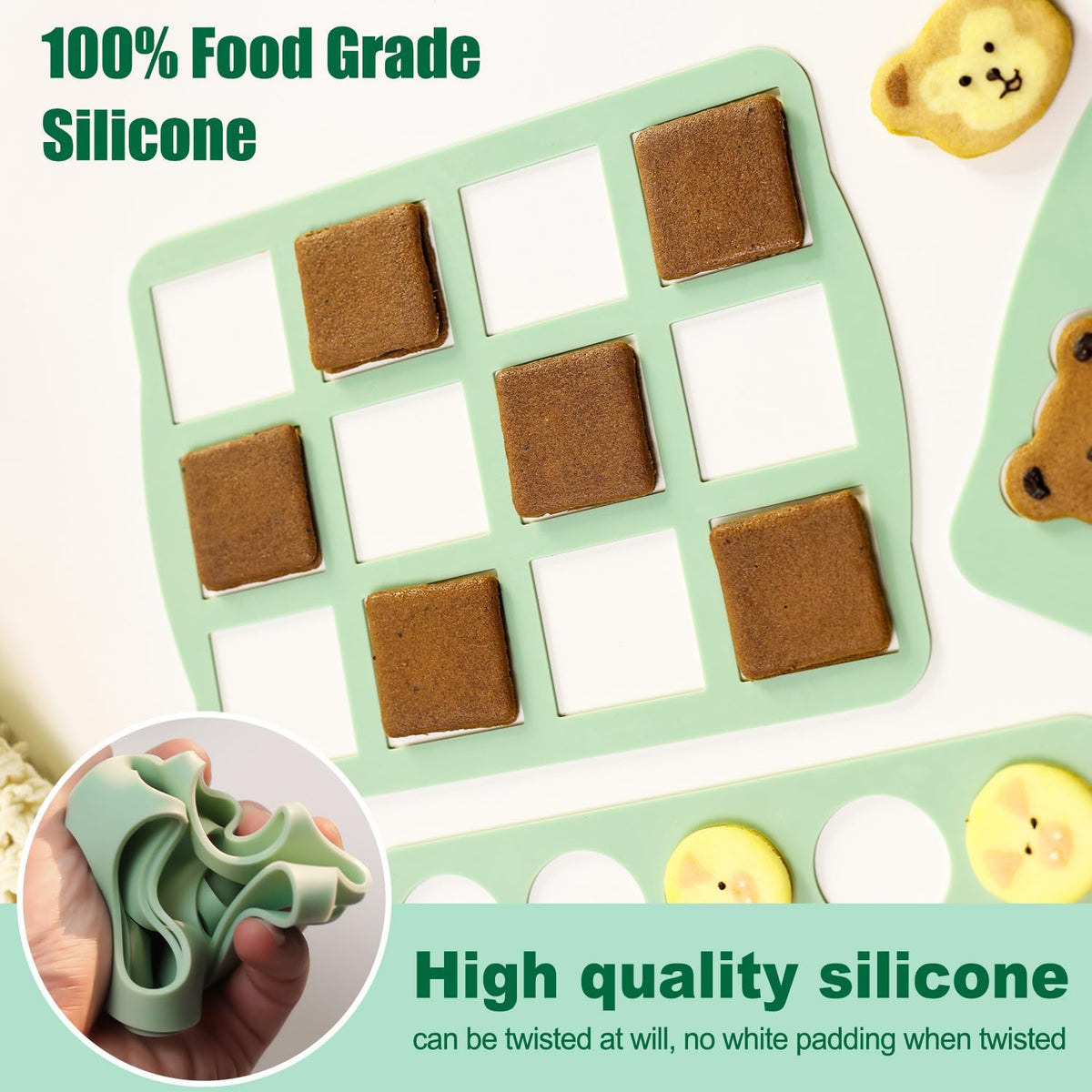 Qeleg 4Pcs Cookie Molds Chocolate Chablon Cookies Stencil Mold Set for Cake Decoration QLG116/120HBGJ2393/2396