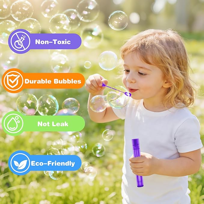500 Pcs Mini Bubble Wands for Kids, Bulk Bubble Wands in 10 Colors, Kids Party Favor, Themed Birthday, Christmas, Goodies Bags, Wedding, Carnival Prizes Toys, Bubble Summer Outdoor Gifts for Kids