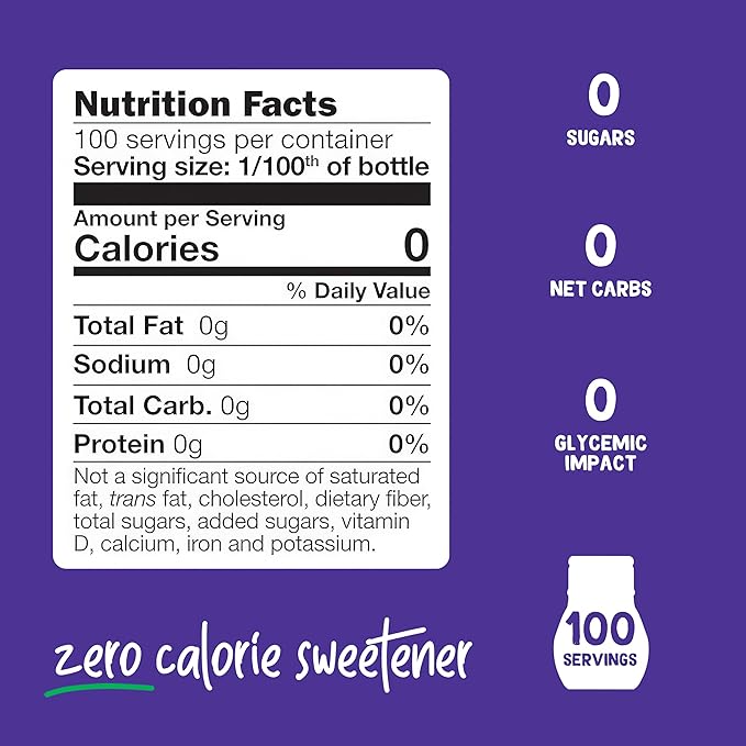 Pyure Organic Vanilla Stevia Liquid Sweetener, Sugar-Free Stevia Drops, Keto Sugar Substitute, Zero Calorie, Zero Carb, Zero Sugar