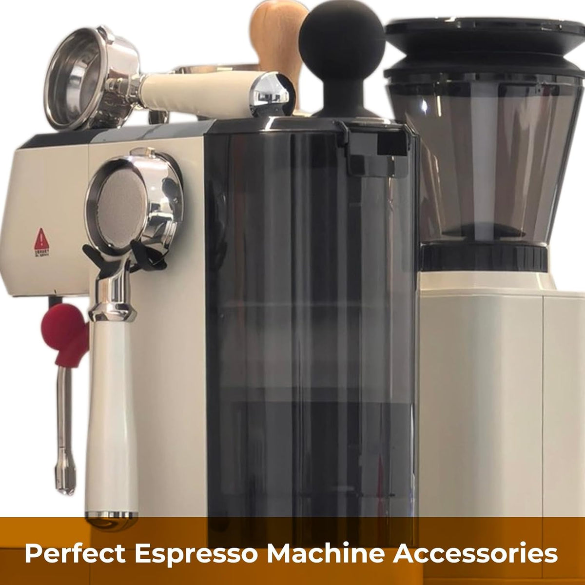 Magnetic Portafilter Holder for Espresso Machine &amp; Metal Wall Surface | Coffee Tamper Organizer Rack, Powerful Magnet, Compatible with Breville, 51mm 53mm 58mm Portafilters, 2 Pack, Black