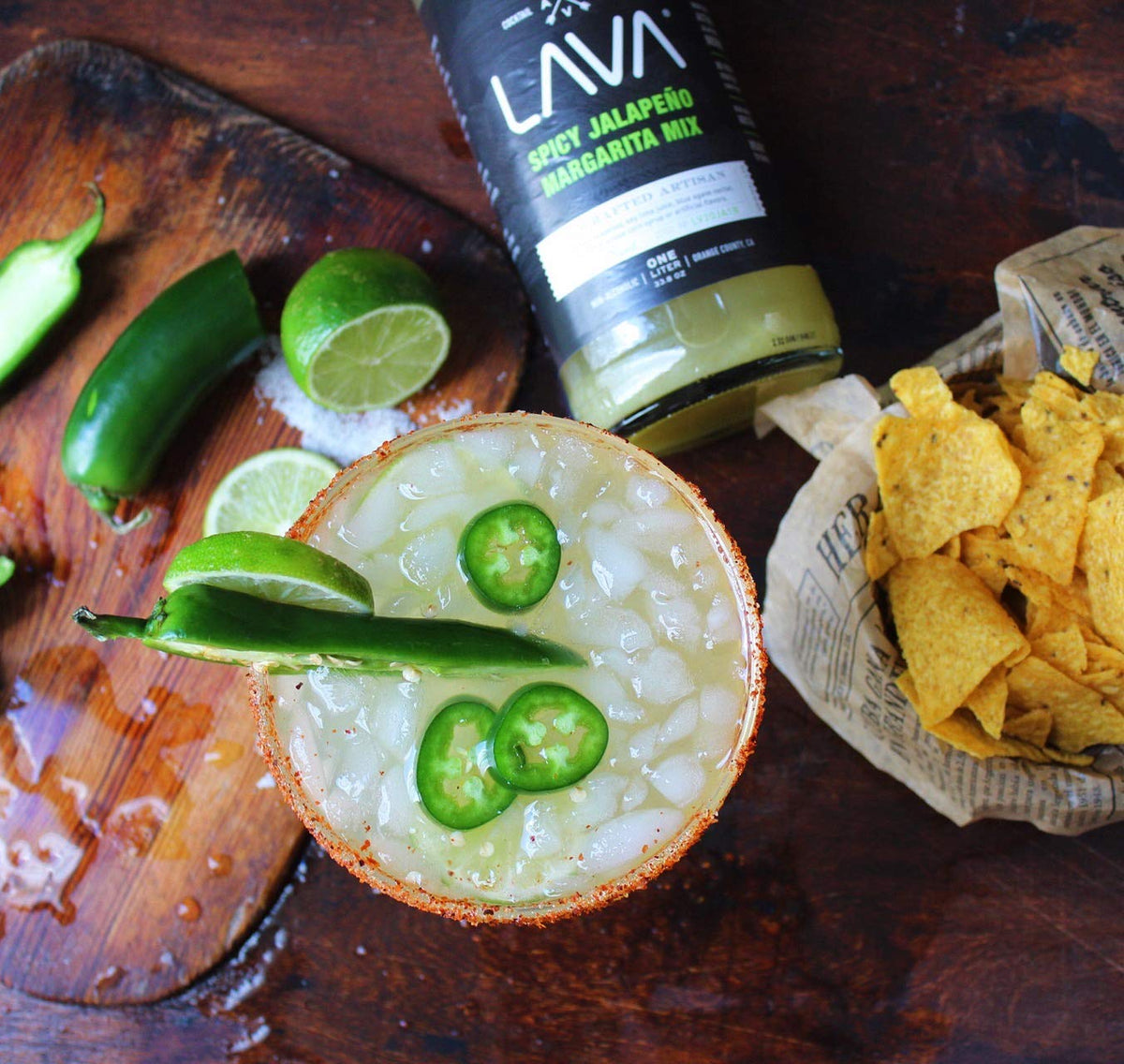 Lava Premium Spicy Jalapeño Margarita Mix by Lava Craft Cocktail Co., Made with Real Jalapeños, Agave Nectar, Key Limes