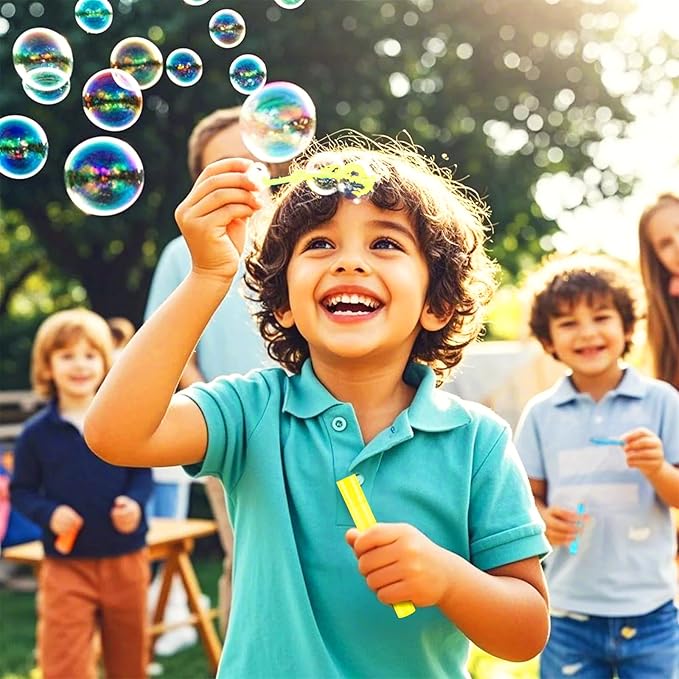 300 Pcs 10 Colors Neon Bubbles Party Favors for Kids, Mini Bubble Wand Bulk in Gift Box as Goody Bags Stuffer, Children's Party Supplies, Carnival Prize Toys, Summer Beach Pool Toys