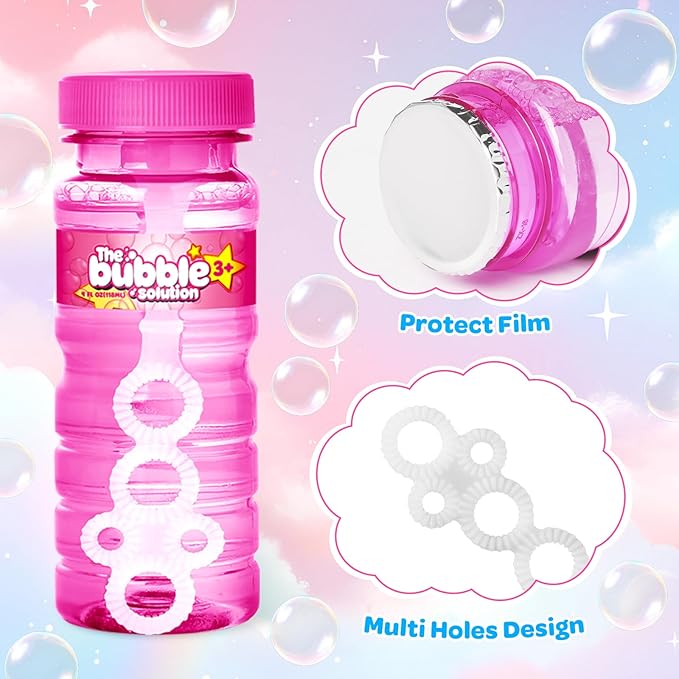 AuroTops 48 PCS Bubble Bottles with Wand in 6 Colors,Blow Bubbles in Bulk,Bubbles Party Favors for Kids Bubble Solution,Summer Toys for Kids Birthday Gifts,Ideal for Carnival,Wedding,Classroom Prizes