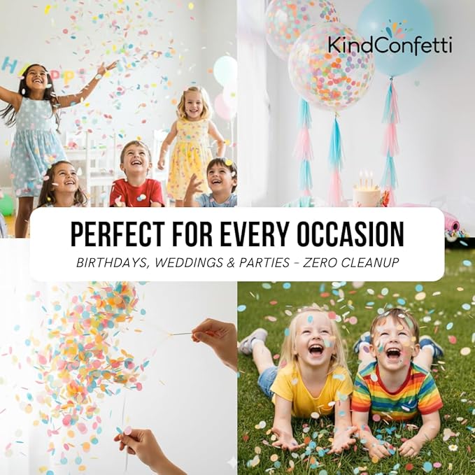 White Rice Paper Wedding Confetti for Flower Girl Basket, Confetti Cannon Filler (Multi)