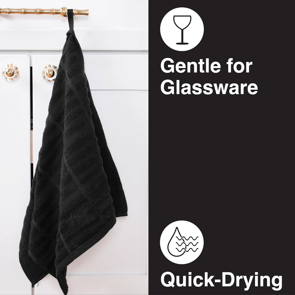 All-Clad Solid Kitchen Towel: Highly Absorbent, Super Soft Long Lasting - 100% Cotton, 17"x30" Tea Towel for Cleaning & Drying Dishes, Pans