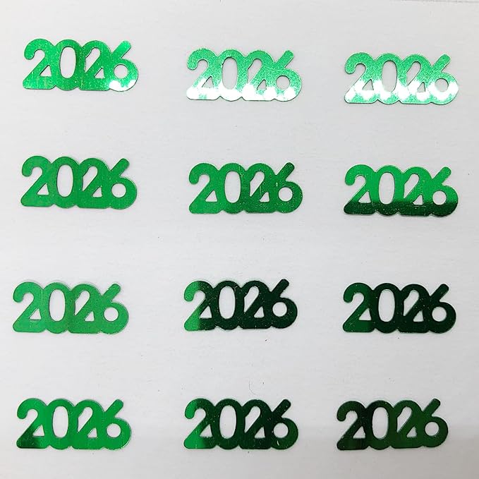 Confetti Year 2026 Green - Retail Pack #7349 QS0