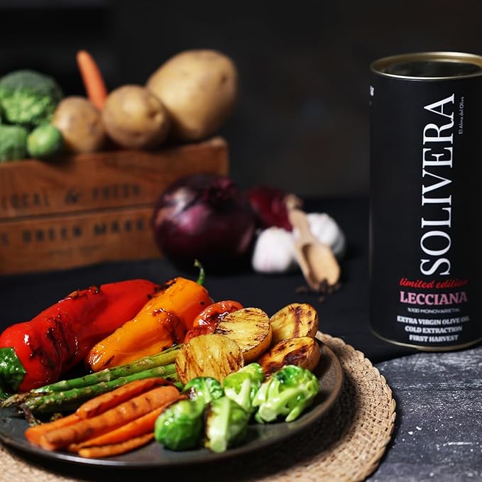 Solivera Lecciana Extra Virgin Olive Oil Cold Pressed, Floral & Balanced, 400+ High Polyphenols, Gourmet & Healthy Organic Oil
