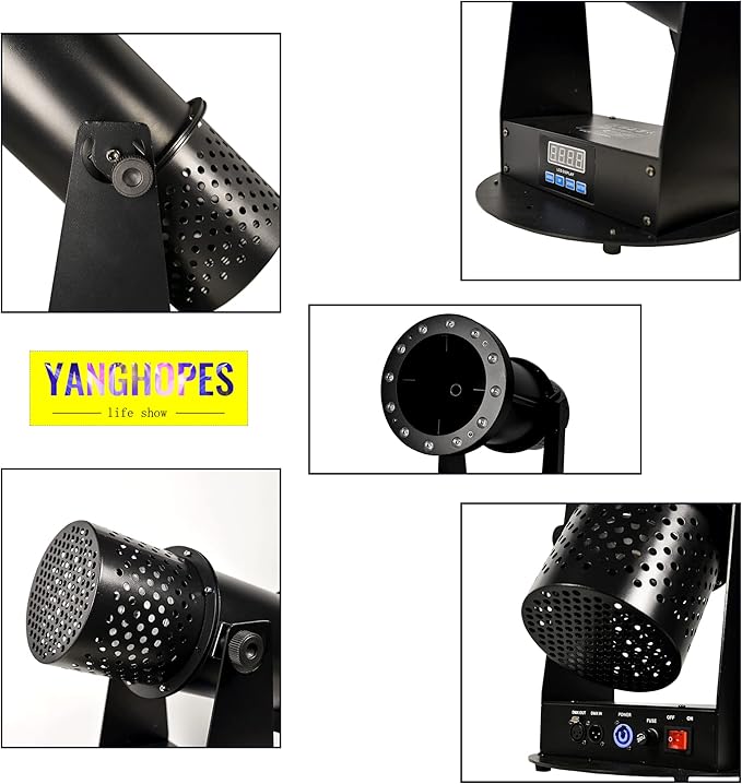1500W Professional Confetti Machine RGB 12LEDs Cannon Machine Electric Confetti Launcher Confetti Tubes W/Wireless Remote & DMX, for Special Event, Parties, Club, Wedding, Concerts