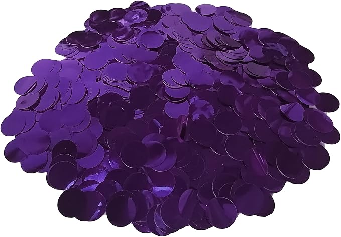 ZOOYOO Purple Foil Confetti, Round Foil Glitter Table Confetti Dots, Sparkling for Wedding Birthday Party Decoration (1.76 OZ, 1.5 cm)