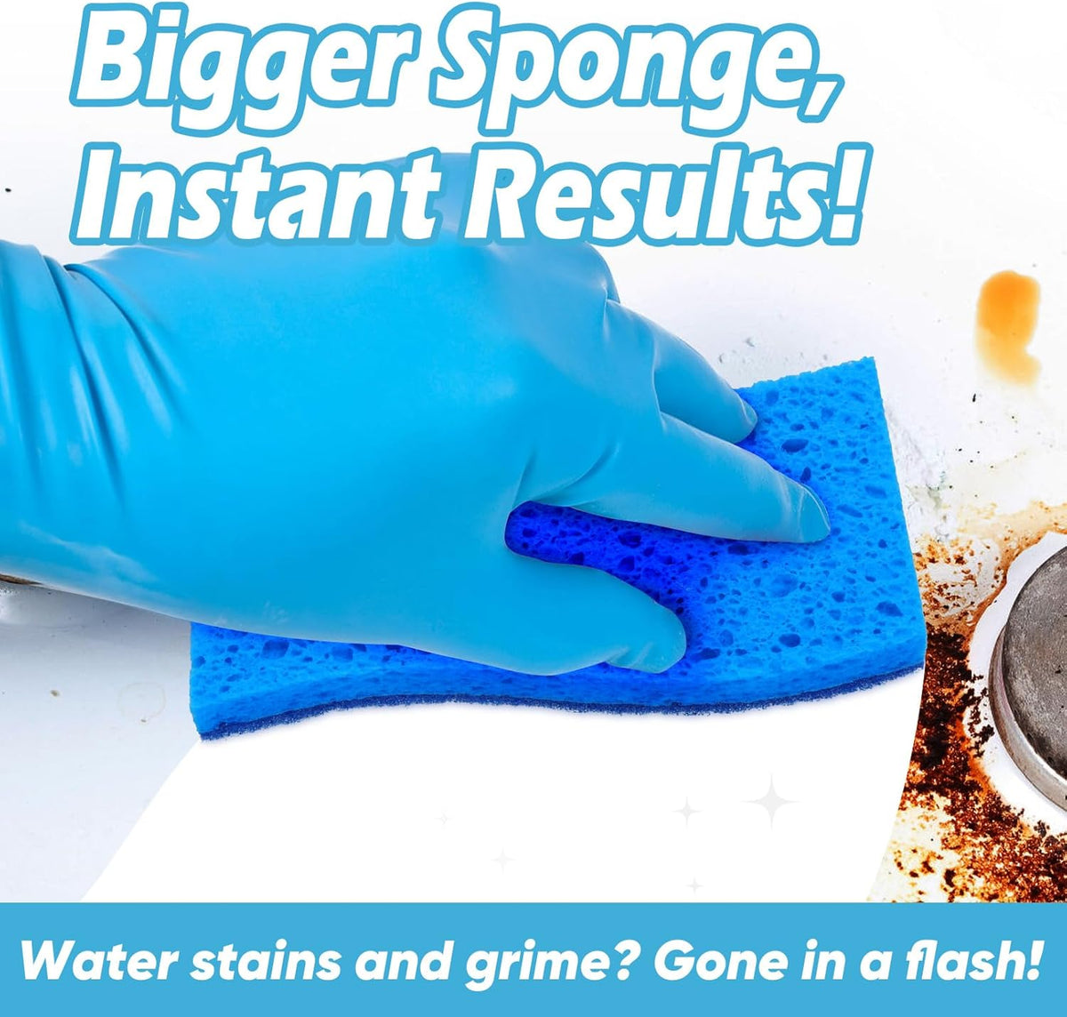 AIDEA XL Scrub Sponges Non-Scratch 6Count, Extra Large Sponges Kitchen, Sponge for Dishes, Cleans Fast Without Scratching Safe for Non-Stick Cookware, Cleaning Power for Kitchen, House