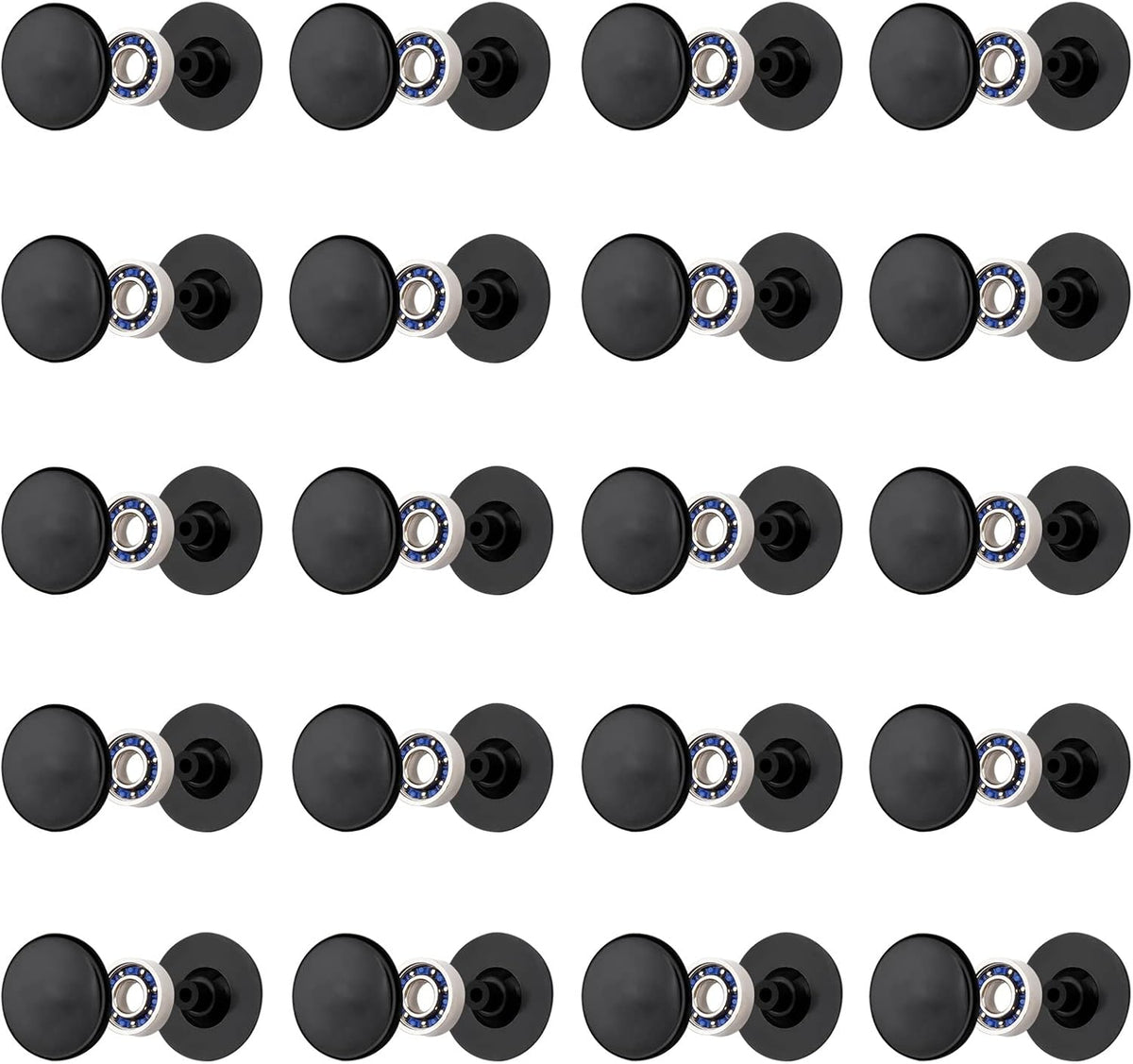 20 Pack Fidget Spinner Bearing and Cap Replacement Set, Chrome Steel Bearing Balls