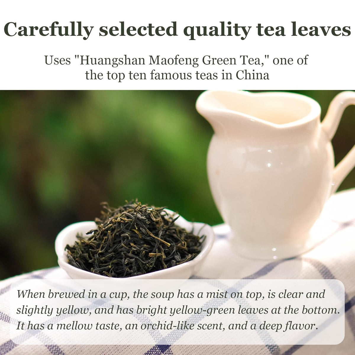 Hanfangling Jasmine Green Tea - Premium Loose Leaf Tea with Natural Jasmine Flowers, 100% Natural, Aromatic & Refreshing, 1.76oz