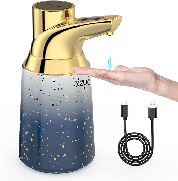 Automatic Soap Dispenser Touchless Ceramic Material Rechargeable Liquid 11.8oz/350ml Soap Bottle with Sensor Suitable for Bathroom & Kitchen