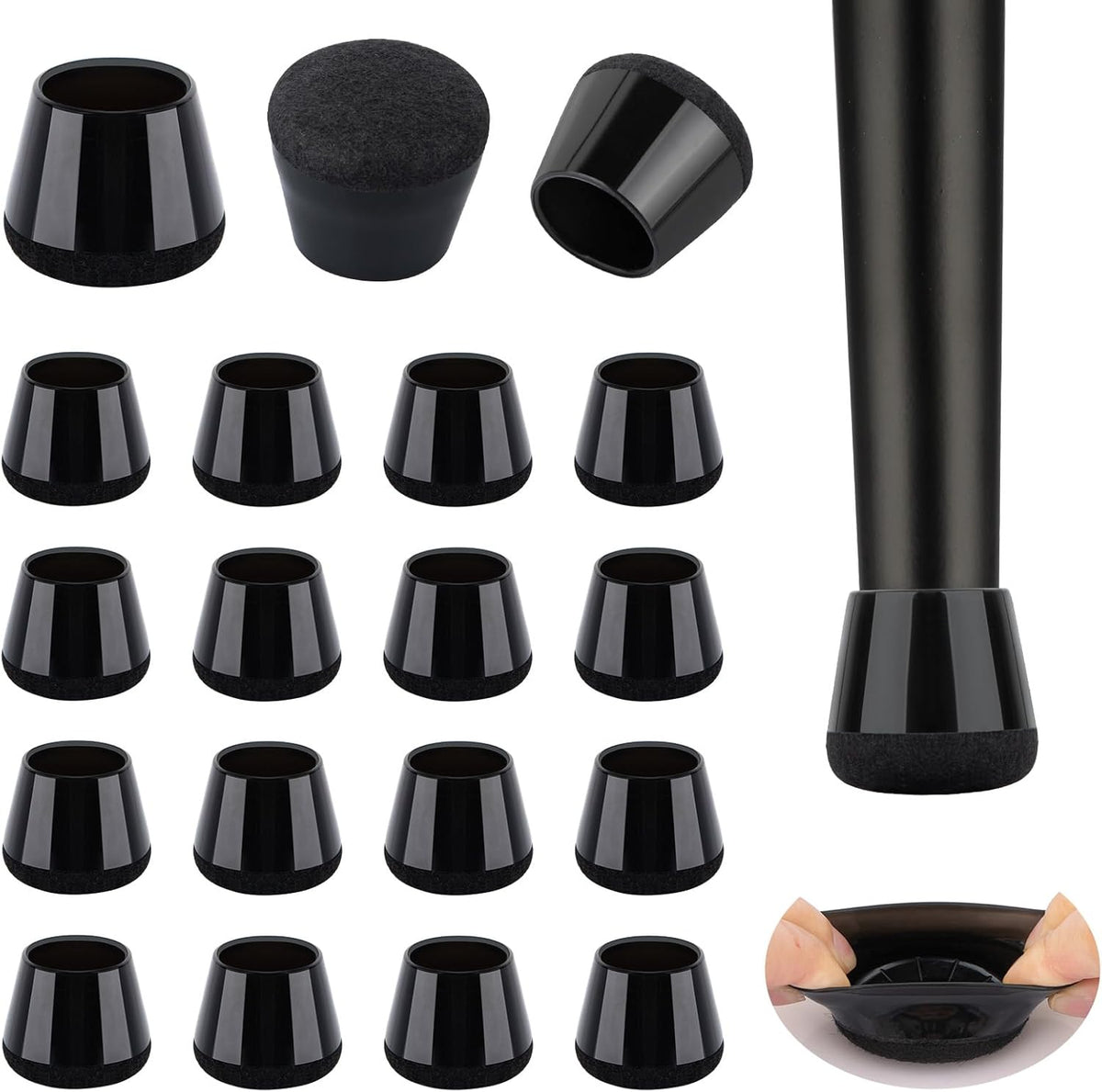 16 Pcs New Chair Leg Protectors for Hardwood Floors, Silicone Chair Leg Floor Protectors, Floor Protectors for Chairs, Chair Leg Caps Protect Wooden Floors from Scratching, Won't Tear