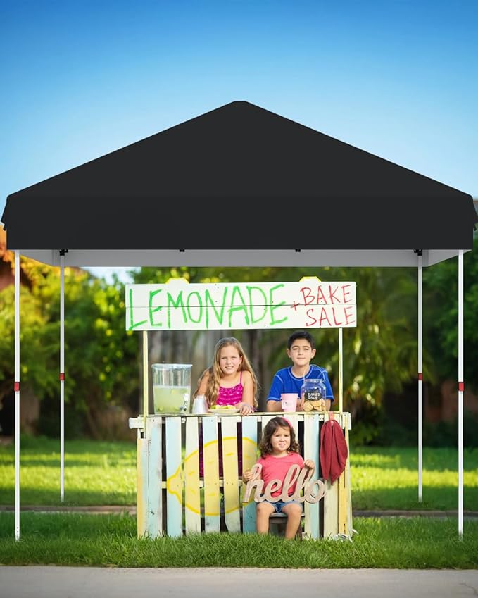 Garvee 10x10 Pop Up Canopy Tent, Instant Portable Commercial Canopy Tent,Easy Outdoor Sun Shade for Events, Parties, Camping, Black
