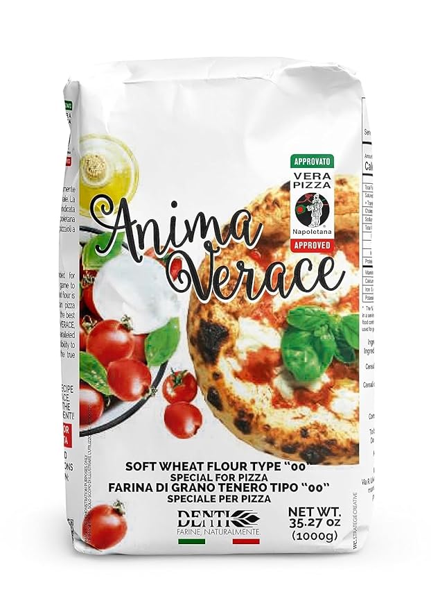 5Kg. Bag) Anima Verace - Flour for Pizza Napoletana (00 Pizza Flour, Non-GMO, Kosher, All Natural, UnBleached, 100% Italian Soft Wheat) 11 Lb.