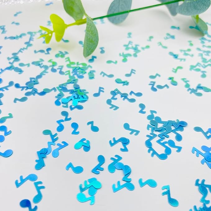 3000Pcs Music Confetti PVC Music Note Musical Confetti for Music Party Recital Reception Baby Shower Wedding and Birthday Party Decoration (Blue)
