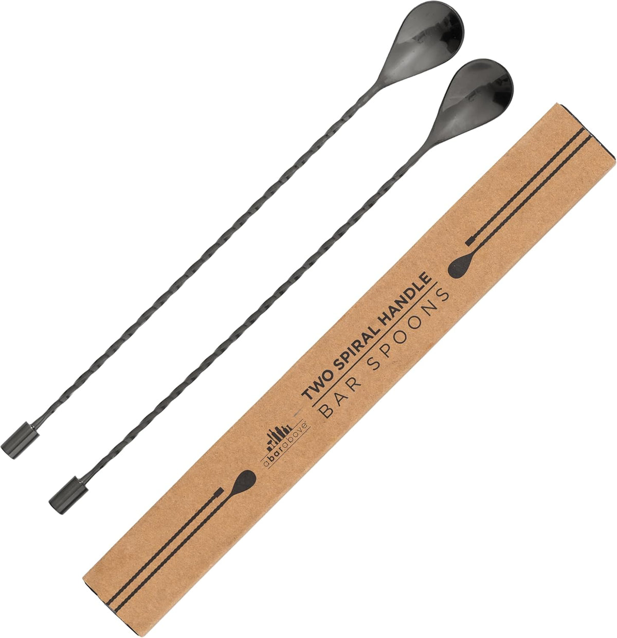 A Bar Above Bar Spoon Set, Spiral Handle, Stainless Steel Mixing Spoons for Cocktail Mixer Set, to Stir and Layer