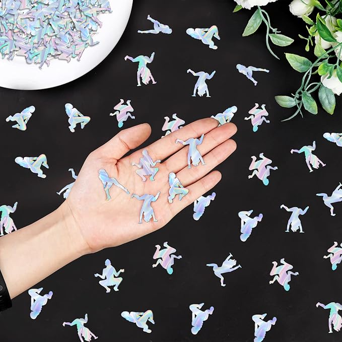 Sursurprise 200Pcs Twerk Holographic Confetti, Funny Twerking Pole Dance Table Scatters for Birthday Bridal Shower Stripper Bachelorette Night Out Decorations, Retro Last Disco Party Decor Supplies