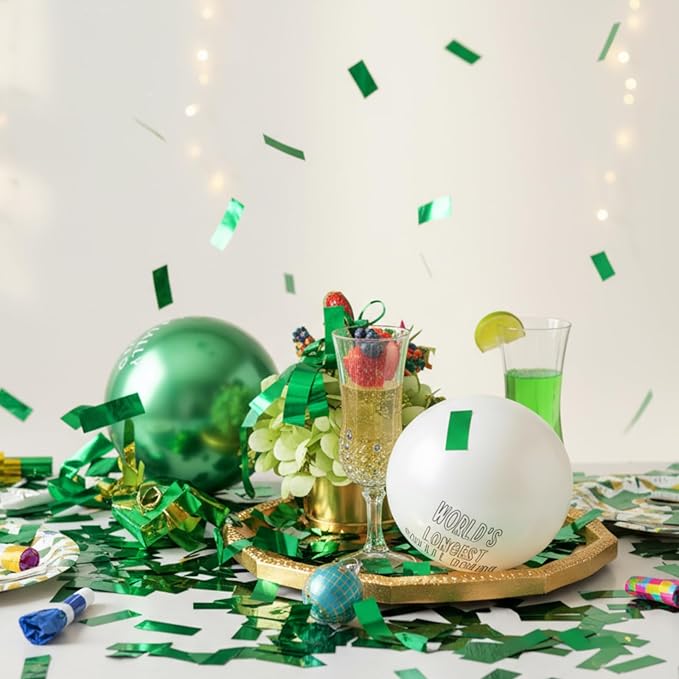Sumind 200 Grams Green Large Metallic Confetti Rose Glitter Throwable Table Scatter Foil Confetti for Wedding Birthday Party Baby Shower Graduation Christmas Celebrations