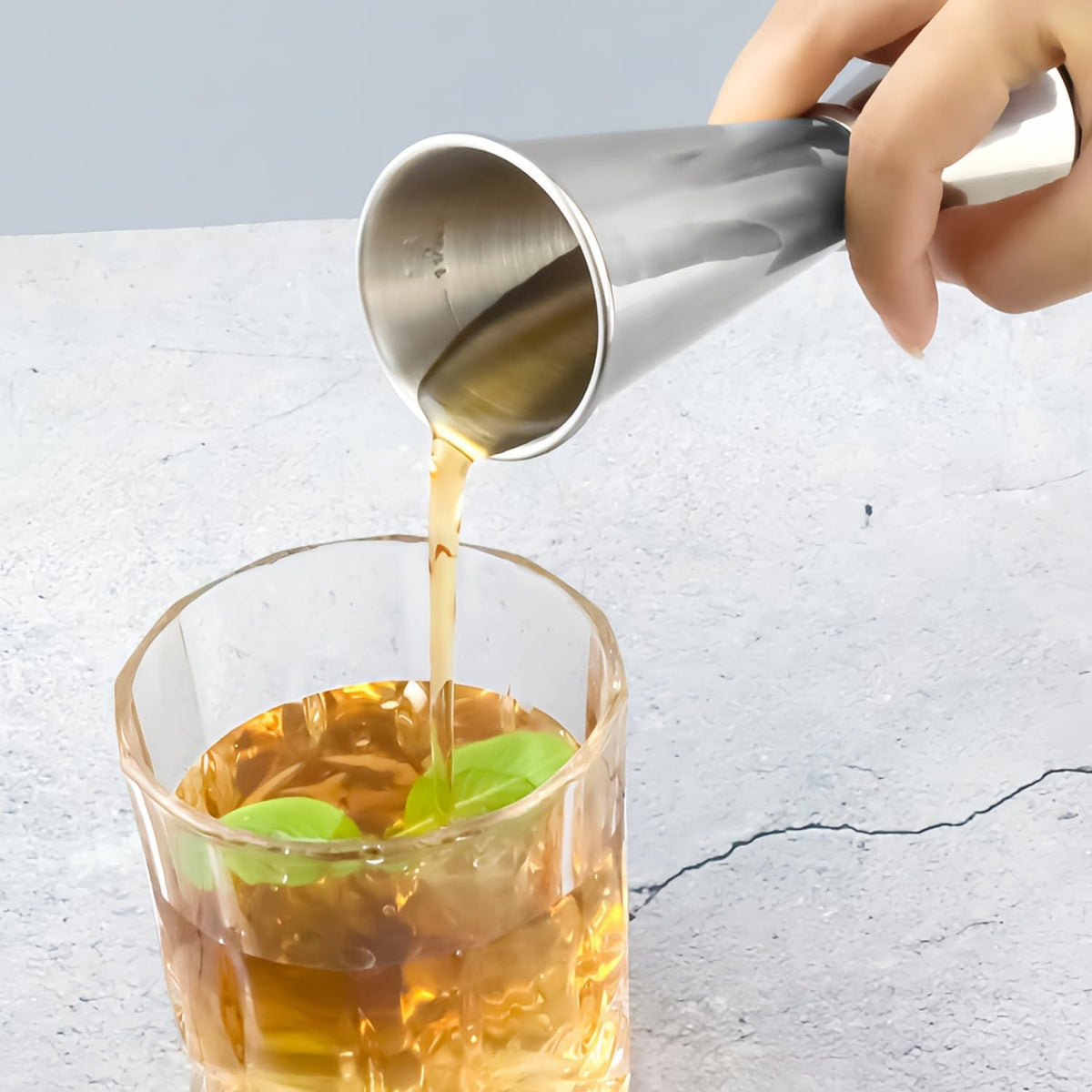 2-Piece Dual-Sided Bartending Jigger Set - 1oz & 2oz Measured Markings, 304 Stainless Steel
