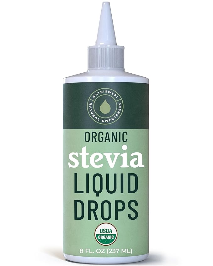 Organic Stevia Liquid Drops, 8 fl oz, Liquid Stevia Sweetener from Stevia Extracts, Zero Calorie Sweetener, Pure Stevia Liquid