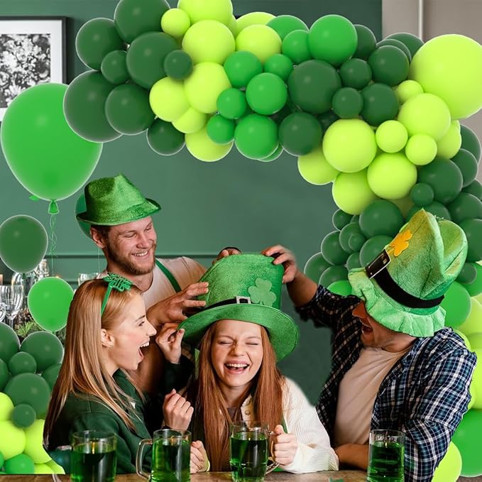 Green Balloon Garland Arch Kit, 122PCS Green Dark Green Lime Green Party Latex Balloons for Festival Picnic Jungle Forest Football Themed Birthday Party Decoration