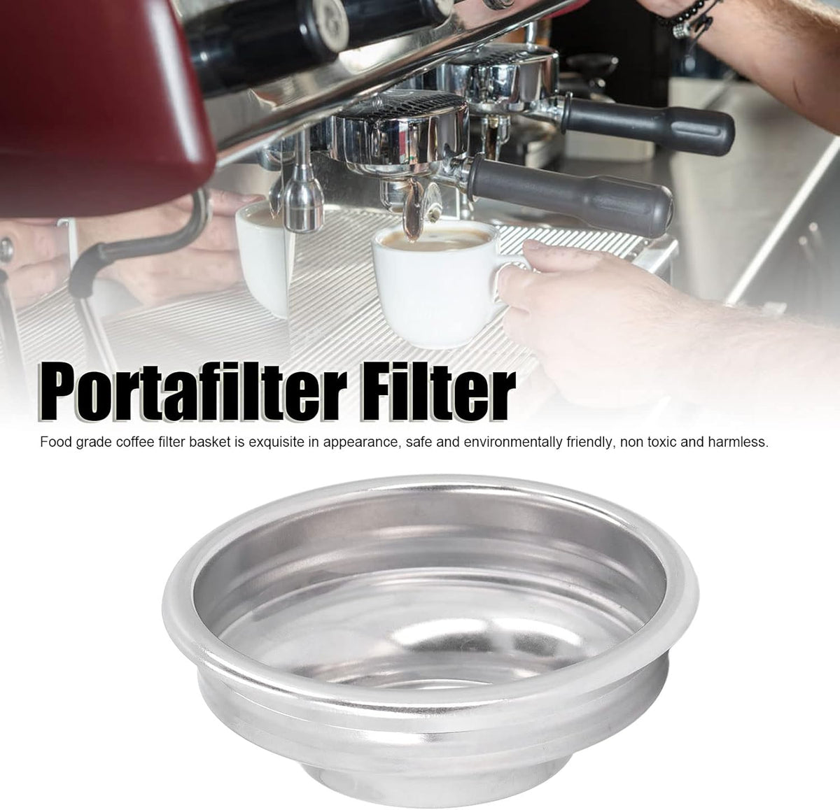 58mm Portafilter Filter Basket, 1 Cup Single Wall Coffee Maker Coffee Powder Filter, Porous Stainless Steel Coffee Filter for Extraction