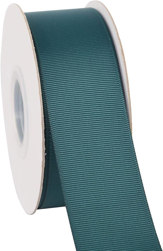 Ribbonitlux 1.5" Wide Solid Grosgrain Ribbon 25 Yards (347-Teal）, Set for Gift Wrapping, Party Decor, Sewing Applications, Wedding and Craft