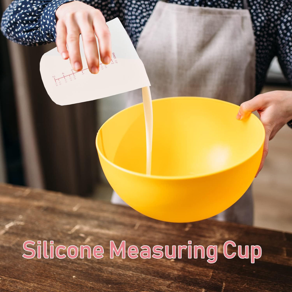 3 PCS Silicone Flexible Measuring Cups,Melting Cups for Epoxy Resin,Butter,Chocolate and More,2 Cup&1 Cup&1/2 Cup