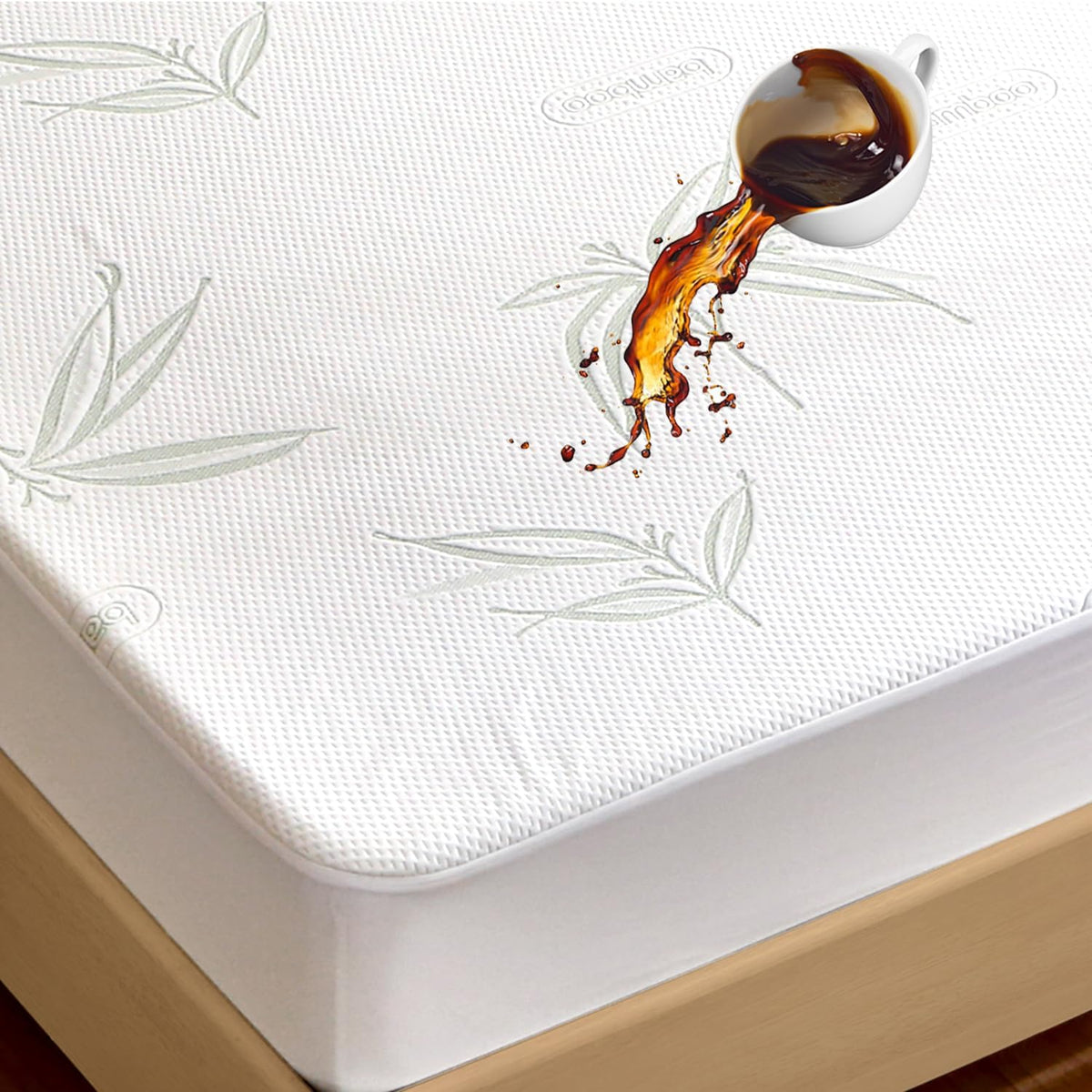 Queen Mattress Protector Waterproof Mattress Pad Washable Bamboo Rayon Mattress Cover Breathable Noiseless Bed Protector 5" - 21'' Elastic Fitted Deep Pocket
